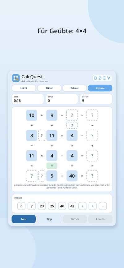 CalcQuest, Rätsel der Stufe Experte