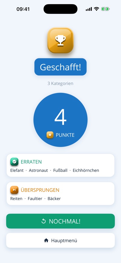 Wer bin ich?, Ergebnis einer Runde